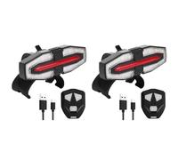 Aboiled 2X Electric Scooter Turning Signal Tail Light USB Rechargable with Remote Control Signal Light LED