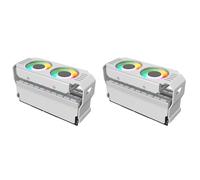 Aboiled 2X PC Case RAM Memory Module ARGB Cooler DDR3 to DDR5 5V 3Pin PWM 4Pin Light Sync 120mm Dual Fans Cooling Radiator White