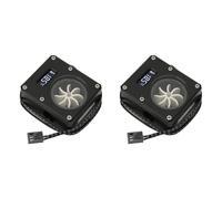 Aboiled 2X PC Water Cooling Meter Indicator 12V Small 3pin Interface G1/4 Thread Pom Rustproof Computer Meter Black