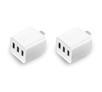 Aboiled 2X Tuya Zigbee Type-C Smart Adaptor Plug 3 Gang Mini USB-C Power Adaptor Charge Plug Timing Voice Control for