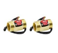 Aboiled 2X Water Sensor Hall Meter 1 Inch External Wire Copper Water Sensor Turbine Meter
