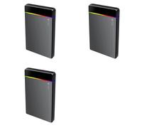 Aboiled 3 Set 2.5 Inch HDD/SSD Type-C RGB Enclosure to USB3.2 Gen1 5Gbps HD External Hard Drive Enclosure Box Tool-Free
