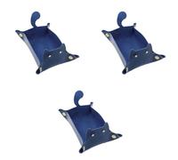 Aboiled 3Pcs Pad Cute Cats Shaped Leather Valet Tray,Jewelry Tray for Coffee Table,Decorative Desk Organizer,Catchall Tray Blue Easy to Use About 13x19.5cm