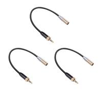 Aboiled 3X Audio Mic Cable Internal Thread 3.5MM Male to MINI XLR 3PIN Adapter Cable for SLR Camera Audio Cable