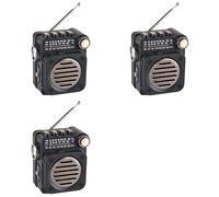 Aboiled 3X FM Radio Mini FM AM SW Radio Receiver Built-in Speaker Wireless Bluetooth 5.0 Music Player with LED Flashlight