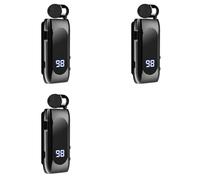 Aboiled 3X K55 Lavalier Retractable Headset BT5.2 Call Reminder Vibration Motion Clip Driver Auricular Headset PK F920 Black
