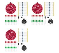 Aboiled 3X NE555 LED Christmas Tree LED Blinking PCB Soldering DIY Kit Red Green Flashing Light Soldering Practice Board