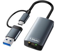 Aboiled 3x USB 3.0& 1x Type-C Port USB-C LAN Hub 1000M USB-LAN Adapter, Gigabit Ethernet Adapter, RJ45 Network Adapter