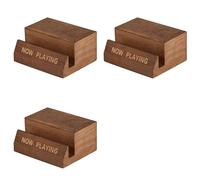 Aboiled 3X Wooden Vinyl Record Holder Display Stand - Tabletop Now Playing Album Cover Holder- Single CD Stand LP Display Shelf