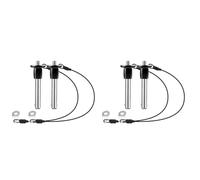 Aboiled 4 Pack 304 Stainless Steel Quick Release Pin Ball Locking Pin with Push Button Round Handle Lanyard Usable Length 30mm
