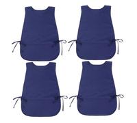 Aboiled 4 Pack Cobbler Apron with 2 Pockets, Waterproof Art Smock for Women, Men, Cleaning, Painting, Housekeeping, Work Blue