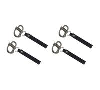 Aboiled 4pack Mask Quick Release Shackle with Leather Handle for Firefighter, 316 Stainless Steel Fixed Snap Shackle Lanyard