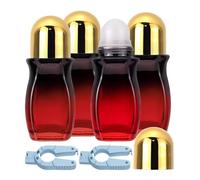 Aboiled 4Pcs Rollerball Bottles Set Deodorant Bottles Deodorant Containers for Essential Oils for Essential Oils, Perfume Gold