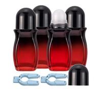Aboiled 4Pcs Rollerball Bottles Set Deodorant Bottles Deodorant Containers for Essential Oils for Essential Oils, Perfume Black