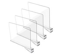 Aboiled 4Pcs Shelf Dividers for Closet Organization, Closet Shelf Organizer Closet Separator for Shelves Clear Shelf Dividers