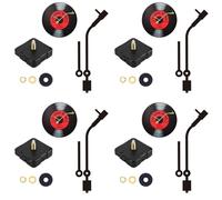 Aboiled 4X DIY Retro Mute Movement Record Wall Clock Movement Acrylic Quartz Clock Movement Flower Needle