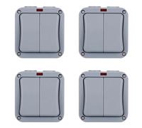 Aboiled 4X IP66 Wall Electrical Switch 220V Light Waterproof on Off Security Button with Fixation Night in The Pc Power(B)