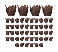 Aboiled 50PCS Newspaper Style Cupcake Liner Baking Cup for Wedding Party Tulip Muffin Cupcake Paper Cup Oilproof Cake Easy to Use I