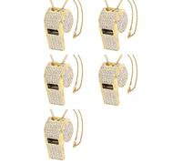 Aboiled 5X Whistle, Metal Crystal Rhinestone Whistle, Shining Whistle with Keychain for Referees, Coaches, Teachers