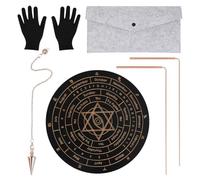 Aboiled 6 Divination Tools Kit Set Include Dowsing Rods Copper Spiritual Dowsing Pendulum Board for Finding Water, Detect Gold