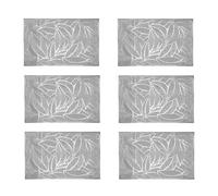 Aboiled 6Pc Rectangular Leaves Insulated Placemats High-End Hotel Dining Restaurant Table Mat Decoration Hollowed-Out Placemat A Easy Install