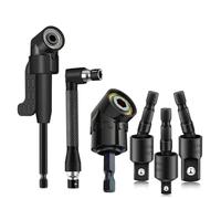 Aboiled 6Pcs Right Angle Drill Attachment Set with 105° Angle Drill Adapter and Impact Grade Socket Adapter