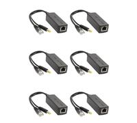 Aboiled 6X Gigabit Mini PoE Splitter 10/100Mbps POE Splitter DC Output 12V Power over Ethernet IEEE 802.3af for IP Came Black