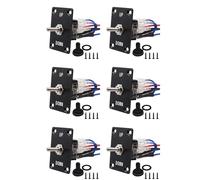 Aboiled 6X Rocker Toggle Switches Momentary 6 Pin 3 Position (On)-Off-(On) UP/Down Polarity Reverse Switch with Panel