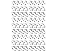 Aboiled 72 Pcs Quick Link 4MM Stainless Steel Chain Connector,Heavy Duty D Shape Locking Looks for Carabiner, Max.Load 500 Lb