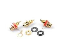 Aboiled 8Pair/16Pcs Gold Plated Jack Connector Panel Mount Chassis Audio Socket Plug Bulkhead with NUT Solder CUP