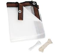 Aboiled 8X10 FT Clear Waterproof Tarps Heavy Duty Outdoor Garden Rainproof Covering,Clear Vinyl Tarp with Grommets Easy to Use