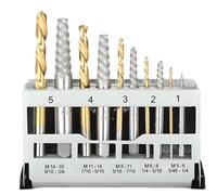 Aboiled Alloy Steel for Broken Bolt Removal Tool Kit- 10Pcs Cobalt Left Hand Drill Bits and Extractors in Metal Case