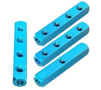 Aboiled Aluminum Air Distribution Block 4Pcs 4 Way 7 Port Air Compressor Manifold, 1/4" 1/4" Output& Supply Ports Splitter