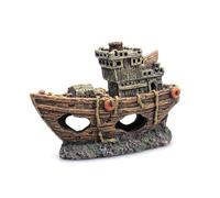 Aboiled Aquarium Pirate Fish Ship Landscaping Tank Statue Ornamental Fish Shelter Accessory Decor Resin 1 Piece