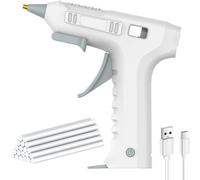 Aboiled Battery Powered 2600mAh Cordless Hot Glue, Wireless Type-C Rechargeable with 20pcs Glue Sticks Set A