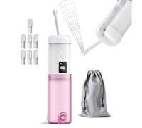 Aboiled Bidet Portable Electric Bib-250ml Water Tank, 5 Modes, 2000mAh Rechargeable Battery Included, 8 Replaceable Nozzles