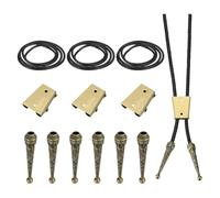 Aboiled Bolo Tie Accessories for DIY for Western Necklaces Jewelry Making, Bolo Tie Finding Kit B
