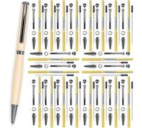 Aboiled Brass Hardware& 5 Finishes 20 Pack Slimline Pen Kit-7mm Wood Turning Twist Pen Kits with Refills for DIY Woodworkers