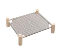 Aboiled Cat and Dog Hammock Bed Wooden Cat Hammock Elevated Cooling Bed Detachable Portable Indoor Outdoor Pet Bed Suitable C