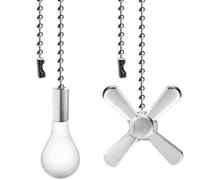 Aboiled Ceiling Fan Pull Cord Fan Pull Set Ceiling Fan Pull Chains 13.6 Inches Fan Pulls 2 Pcs Ceiling Fan Pull Cord Fan Pull Set for Ceiling Fan Light Silver