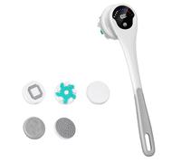 Aboiled Comfortable Grey Electric Bath Brush with Automatic Scrubber and Long Handle for Back Washing