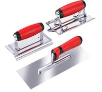 Aboiled Concrete Tools Set 3 Pcs Stainless Steel Includes Hand Finishing Trowel, Edging Grooving Groover Stucco Cement Kit