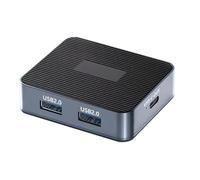 Aboiled Converter Adapter DP to Type-C Female Port High-Definition 4K 120Hz USB2.0x 3 Expansion Port 5V 1A