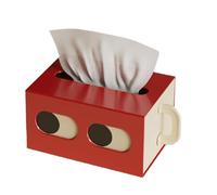 Aboiled Cute Small Expression Plastic Tissue Extractor Box(1pc), Ideal for Bedroom, Living Room, Car and Other Interior Settings Scene A