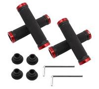 Aboiled Cycling Handlebar Road Cycling Handlebar Grips Anti-Skid Rubber Bicycle Grips Mountain Bike Lock on Bicycle Handlebars End Grips Red
