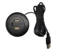 Aboiled Desktop Hole Embedded USB Hub Type-C USB Charger 3 in 1 Splitter