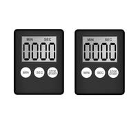 Aboiled Digital Kitchen Timer, Timer, Egg Timer, Suitable for Work, Sports Timer, Game, Cooking Timer, 2 Pack Black