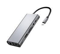 Aboiled Docking Station Ethernet+SD/TF Card Reader+3.5mm Multi-Functional Expansion Dock