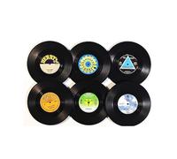 Aboiled Drink Coasters Vintage CD Coasters Set of 6 Vinyl Records for Music Lovers Style 2