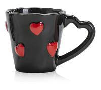 Aboiled Elegant 3D Heart Embossed Ceramic Coffee Mug-8.5 Oz for Latte, Hot Tea, Cappuccino, Milk-Valentine' S Day Gift Cup B